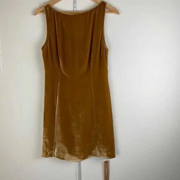 Reformation Mustard Velvet Mini Dress - Picture 6 of 15